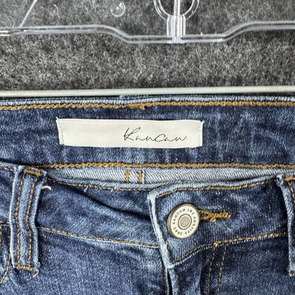 Kancan Skinny Jeans Women's 5/26 Blue Destroyed Mid Rise - Picture 3 of 9